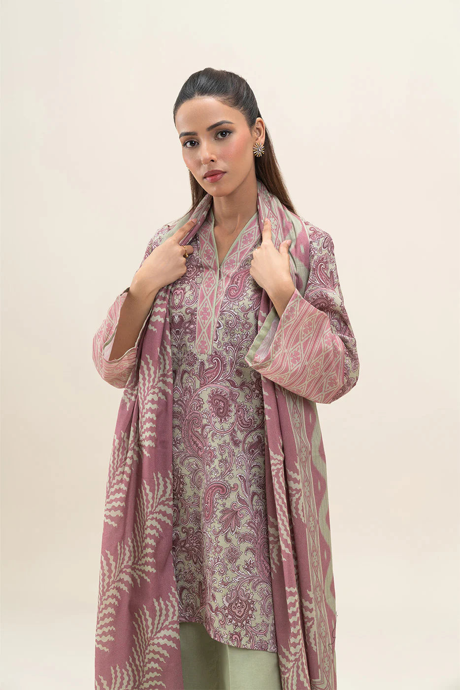 Beechtree 3Pc Printed Lawn Suit FLORET LUSH gulbuy.com