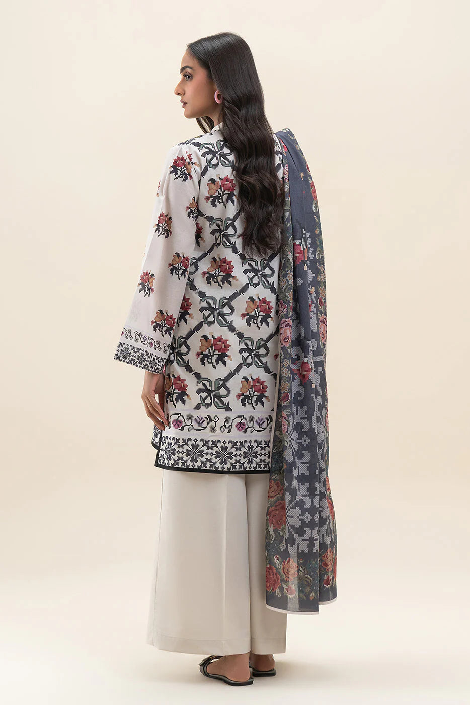 Beechtree 3Pc Printed Lawn Suit PETAL PARADISE gulbuy.com