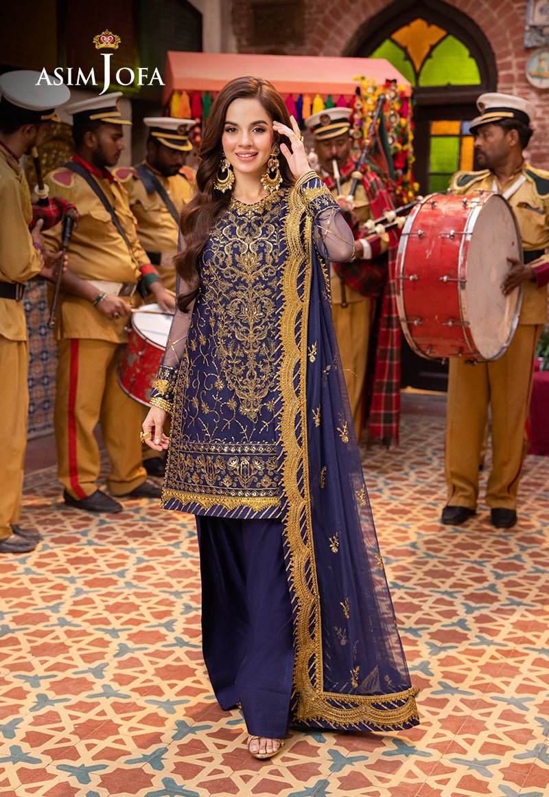ASIM JOFA 3 PIECE EMBROIDERED NET SUIT (AJEM-18)