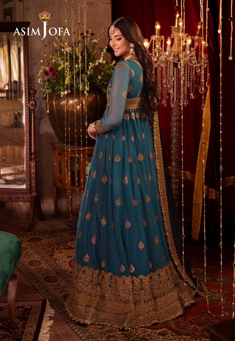 ASIM JOFA 3PC EMBROIDERED CHIFFON AJYV-09 gulbuy.com