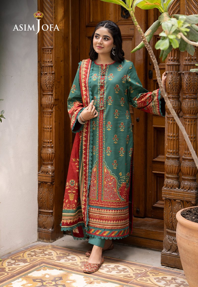 ASIM JOFA 3 PIECE PRINTED LAWN SUIT (AJGB-01)