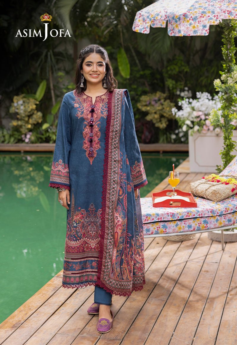 ASIM JOFA 3 PIECE PRINTED LAWN SUIT (AJGB-09)