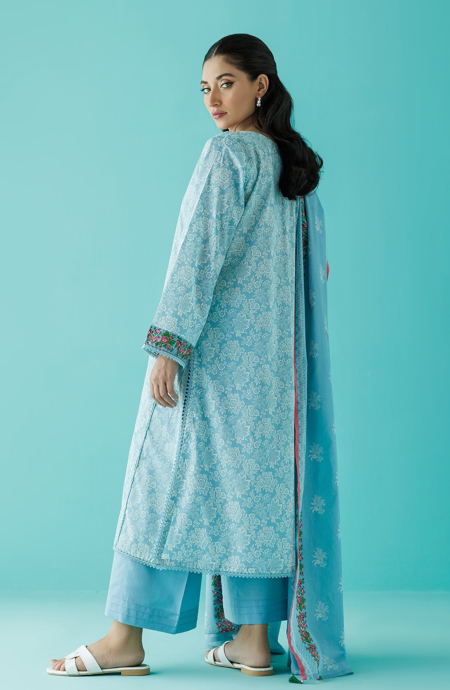 Orient 3 Piece Printed Lawn Suit (OTL-24-182/U-ICE-BLUE)