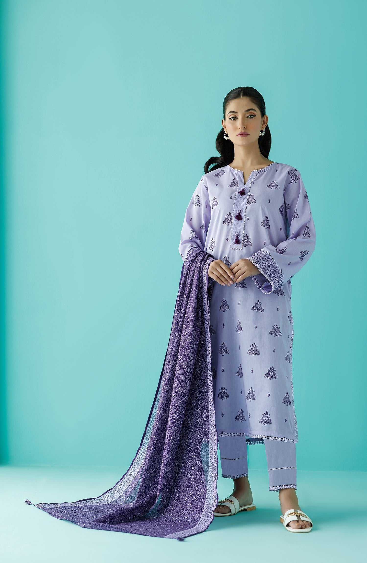 Orient 3 Piece Printed Lawn Suit (OTL-24-018/S-LIGHT-PURPLE)