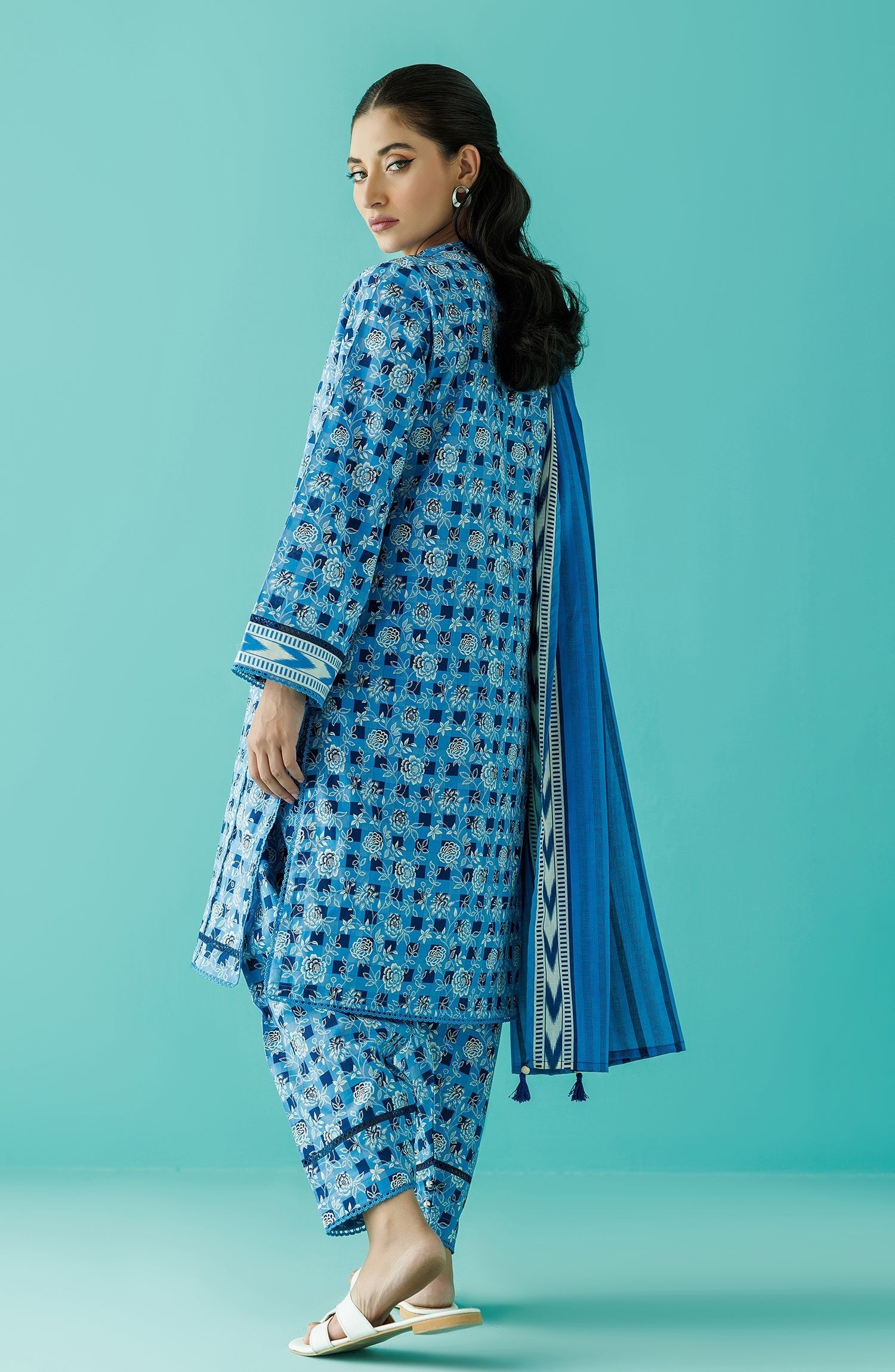 Orient 3 Piece Printed Lawn Suit (OTL-24-220/S-ICE-BLUE)