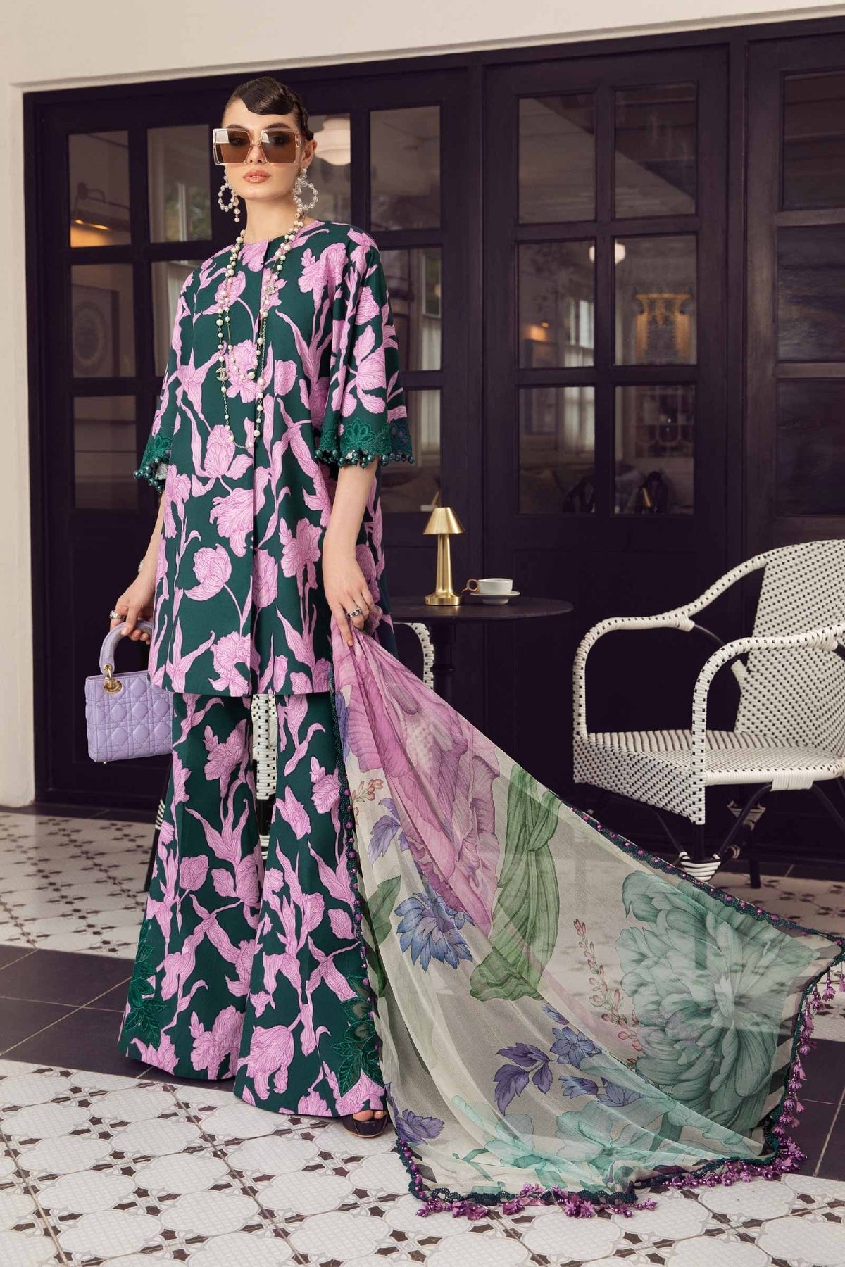 Maria B 3Pc Printed Cambric Suit (MPT-1905-B)