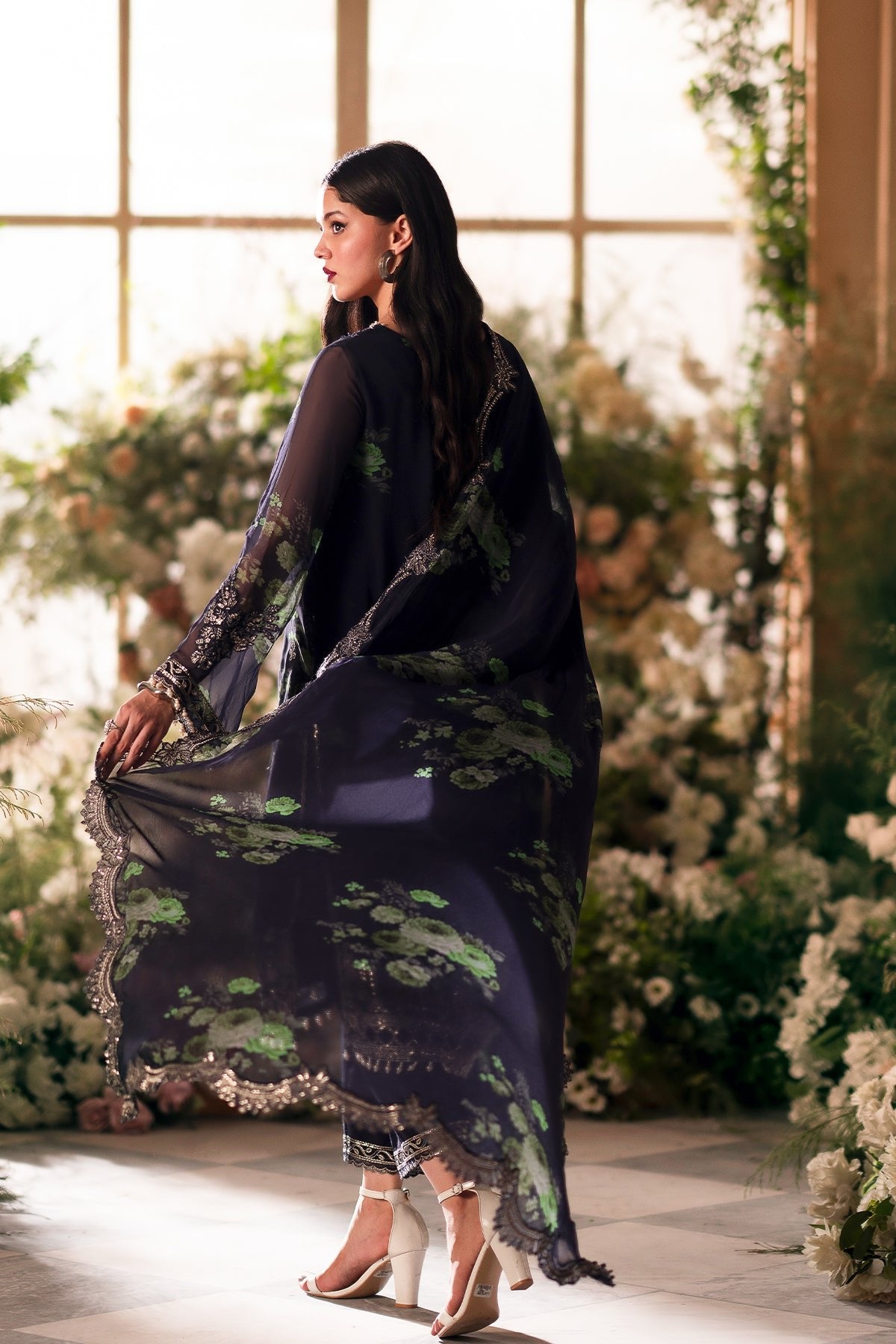 Charizma 3 Piece Embroidered Chiffon Suit (VSL5-07)