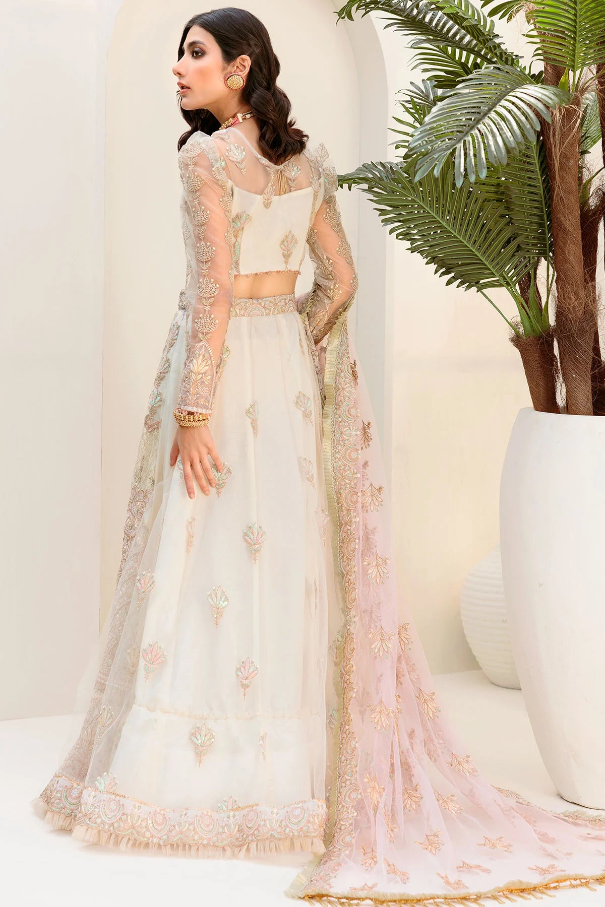Motifz 3Pc Embroidered Silk Net Suit 3186-PINK-SALT gulbuy.com