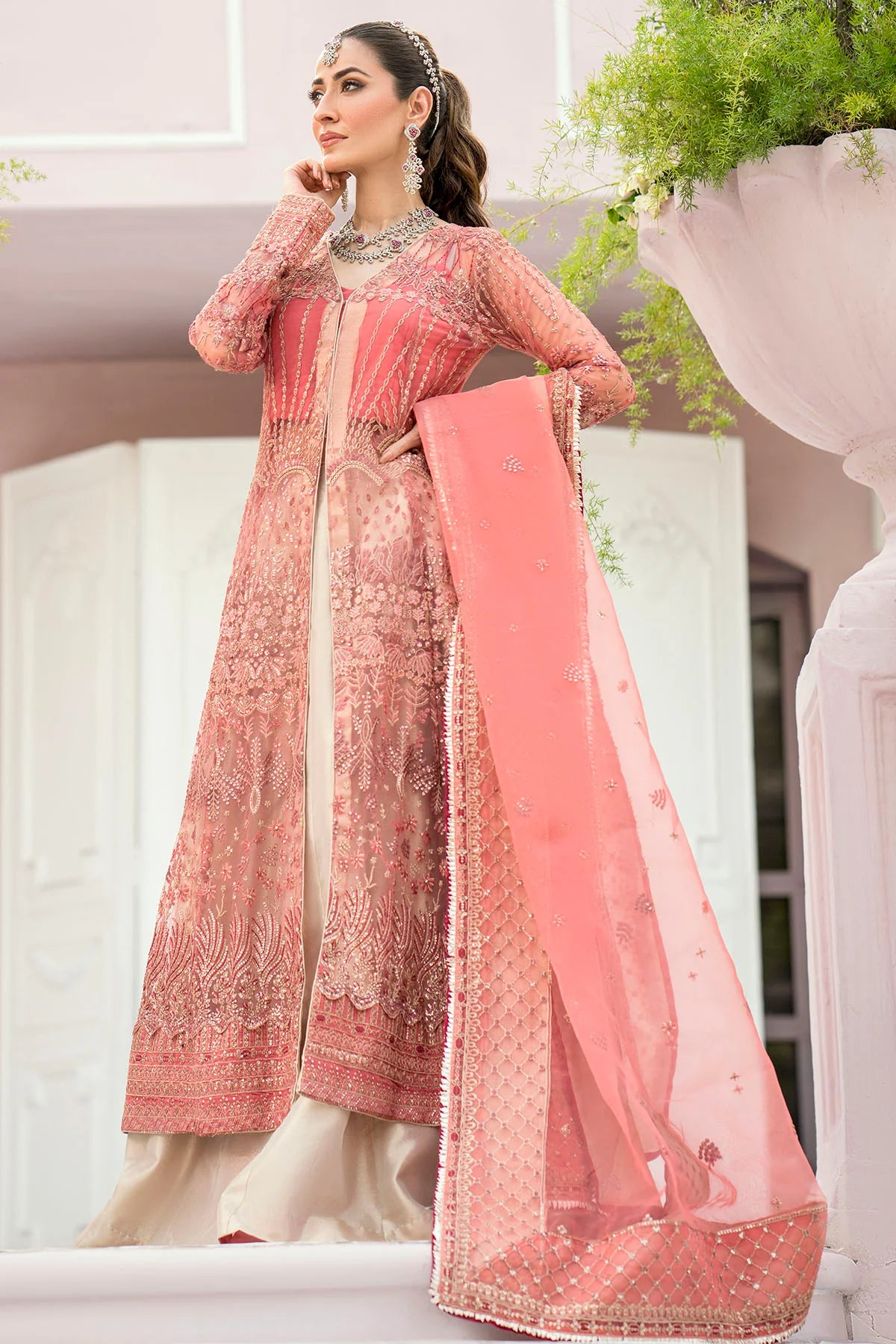 Motifz 3Pc Embroidered Silk Net Suit 4114-AVLEY XL gulbuy.com