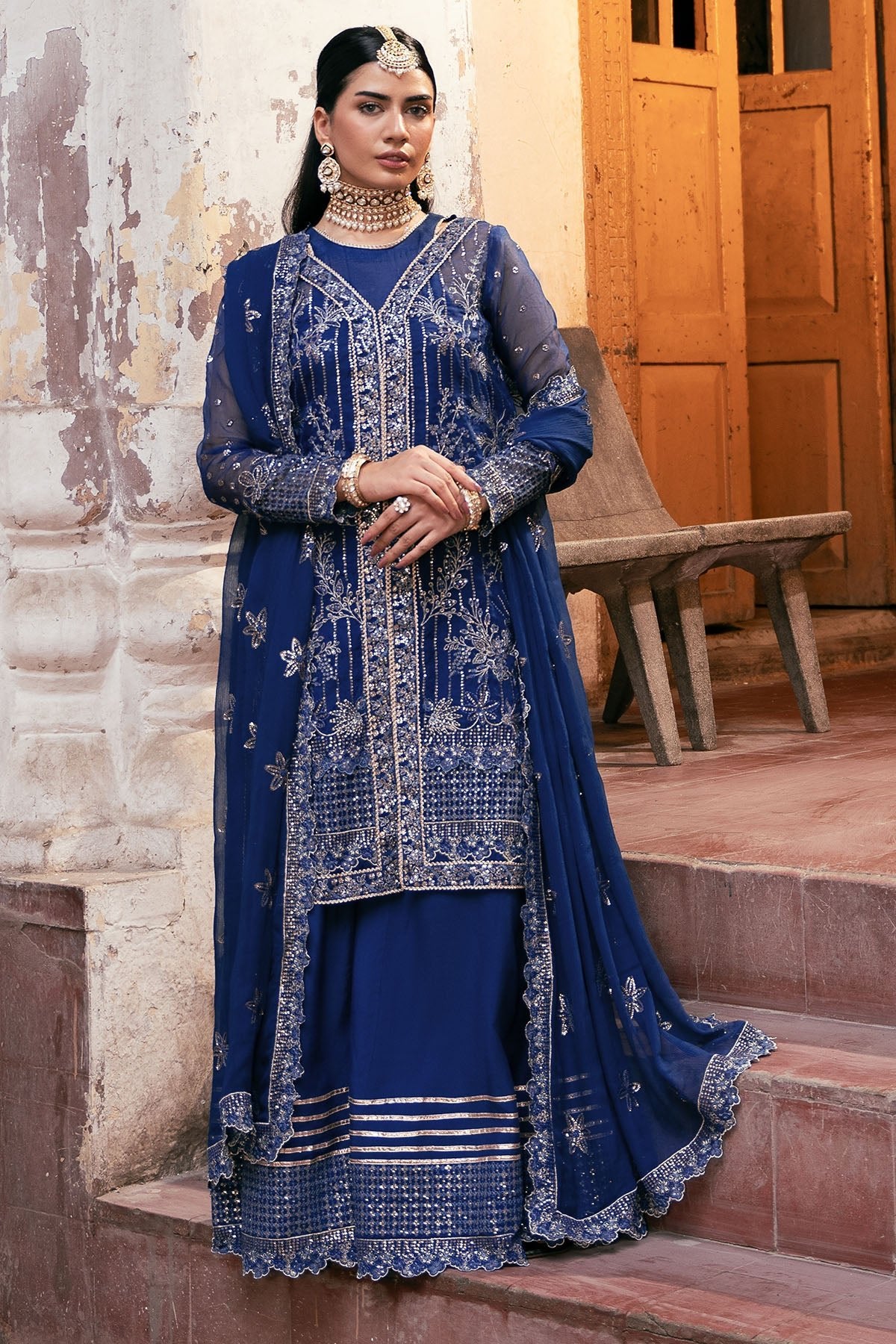 Motifz 3Pc Embroidered Organza Suit 4813-JASMIN XL gulbuy.com