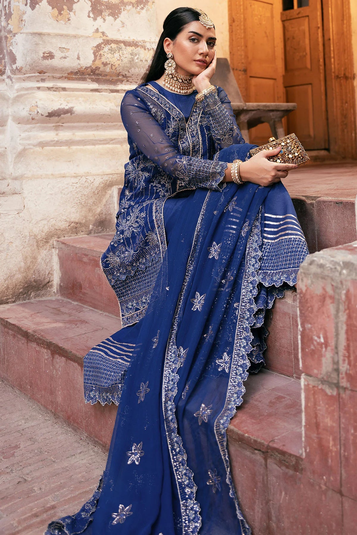 Motifz 3Pc Embroidered Organza Suit 4813-JASMIN gulbuy.com