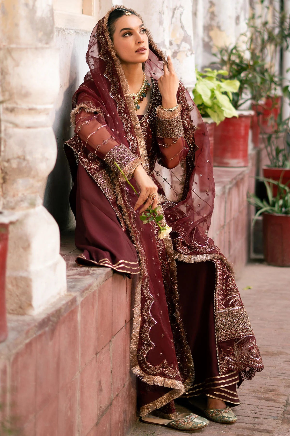Motifz 3Pc Embroidered Organza Suit 4819-HAIZA gulbuy.com