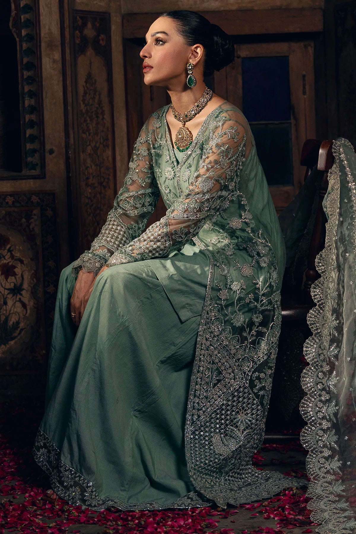 Motifz 3Pc Embroidered Net Suit 4828-ELHAM gulbuy.com