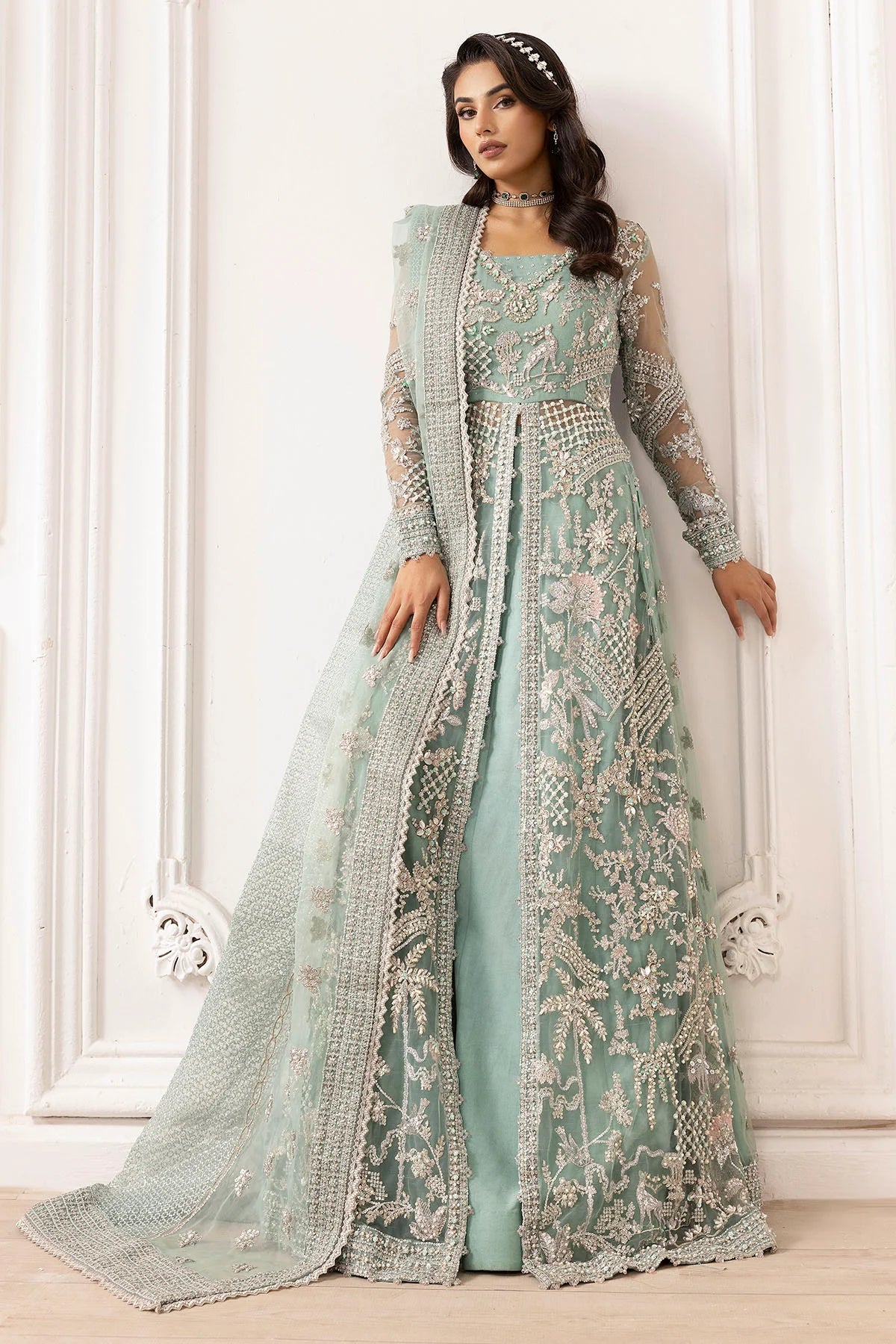 Motifz 3Pc Embroidered Silk Net Suit 4932-AROOSH XL gulbuy.com