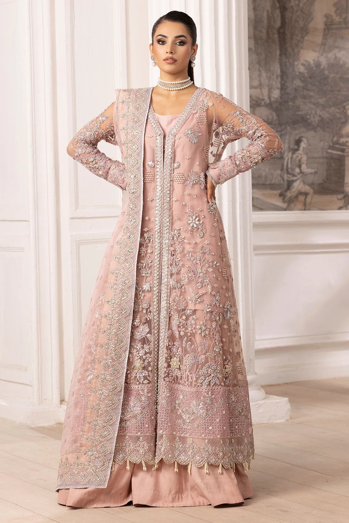 Motifz 3Pc Embroidered Silk Net Suit 4935-AHLAM XL gulbuy.com