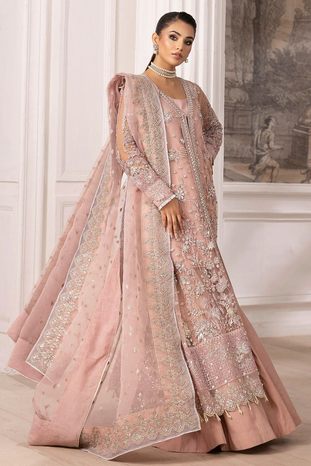 Motifz 3Pc Embroidered Silk Net Suit 4935-AHLAM gulbuy.com