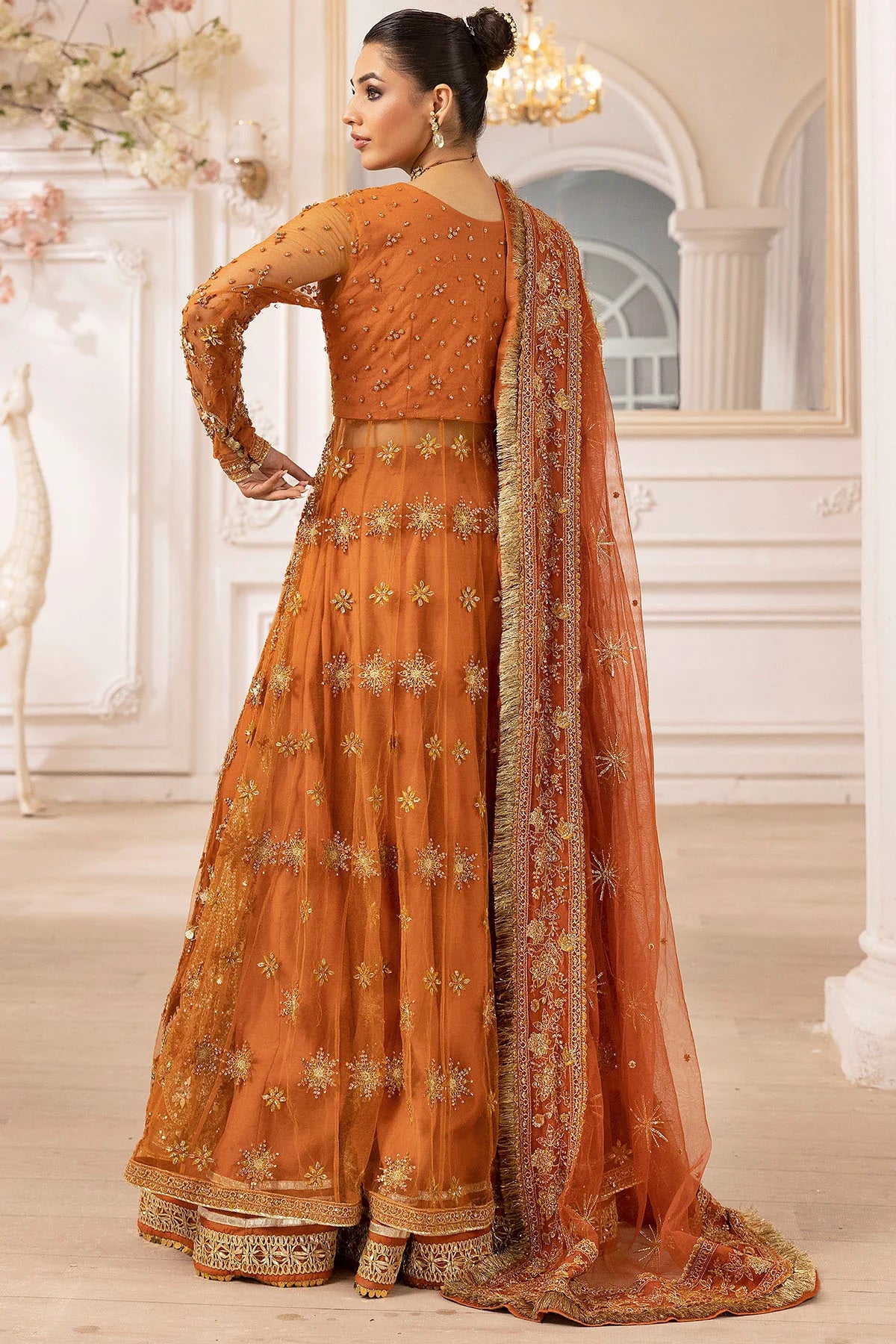Motifz 3Pc Embroidered Silk Net Suit 4938-RAHA gulbuy.com