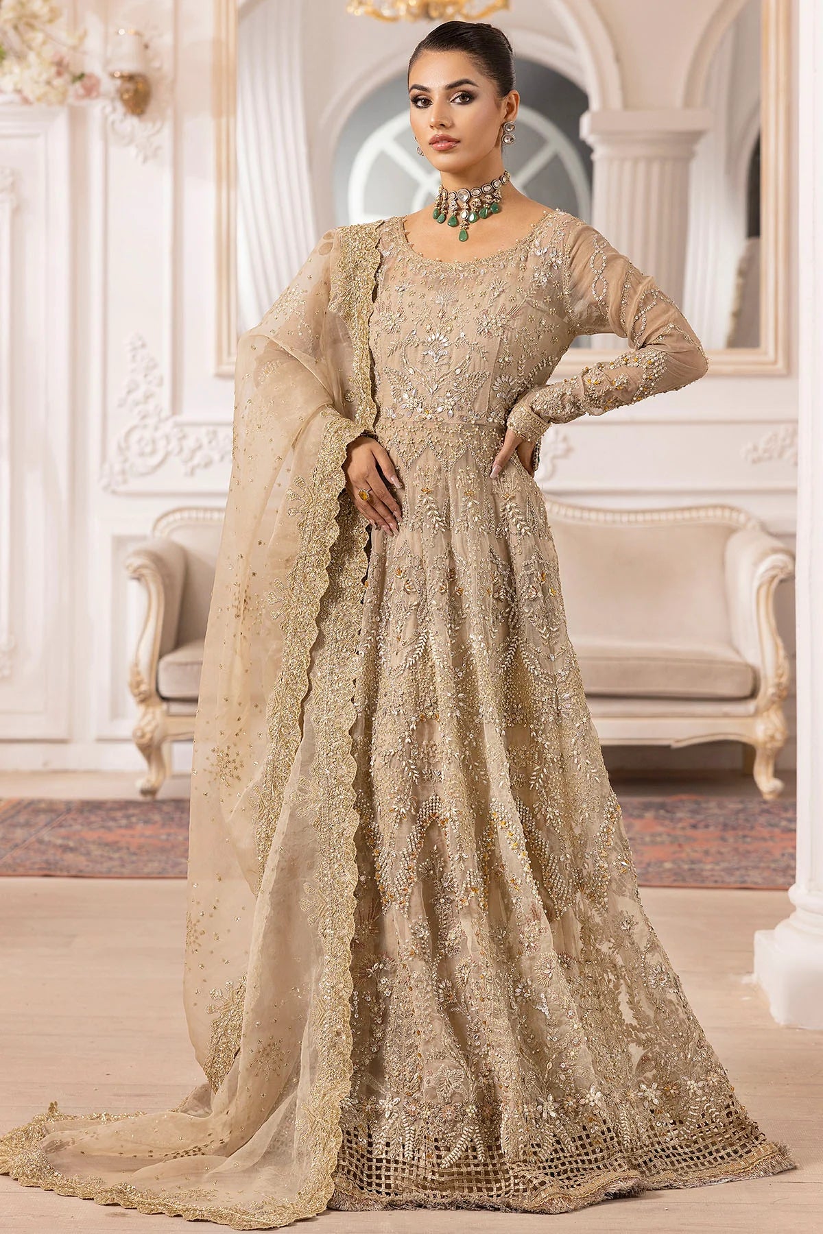 Motifz 3Pc Embroidered Organza Suit 4940-LAIRA XL gulbuy.com