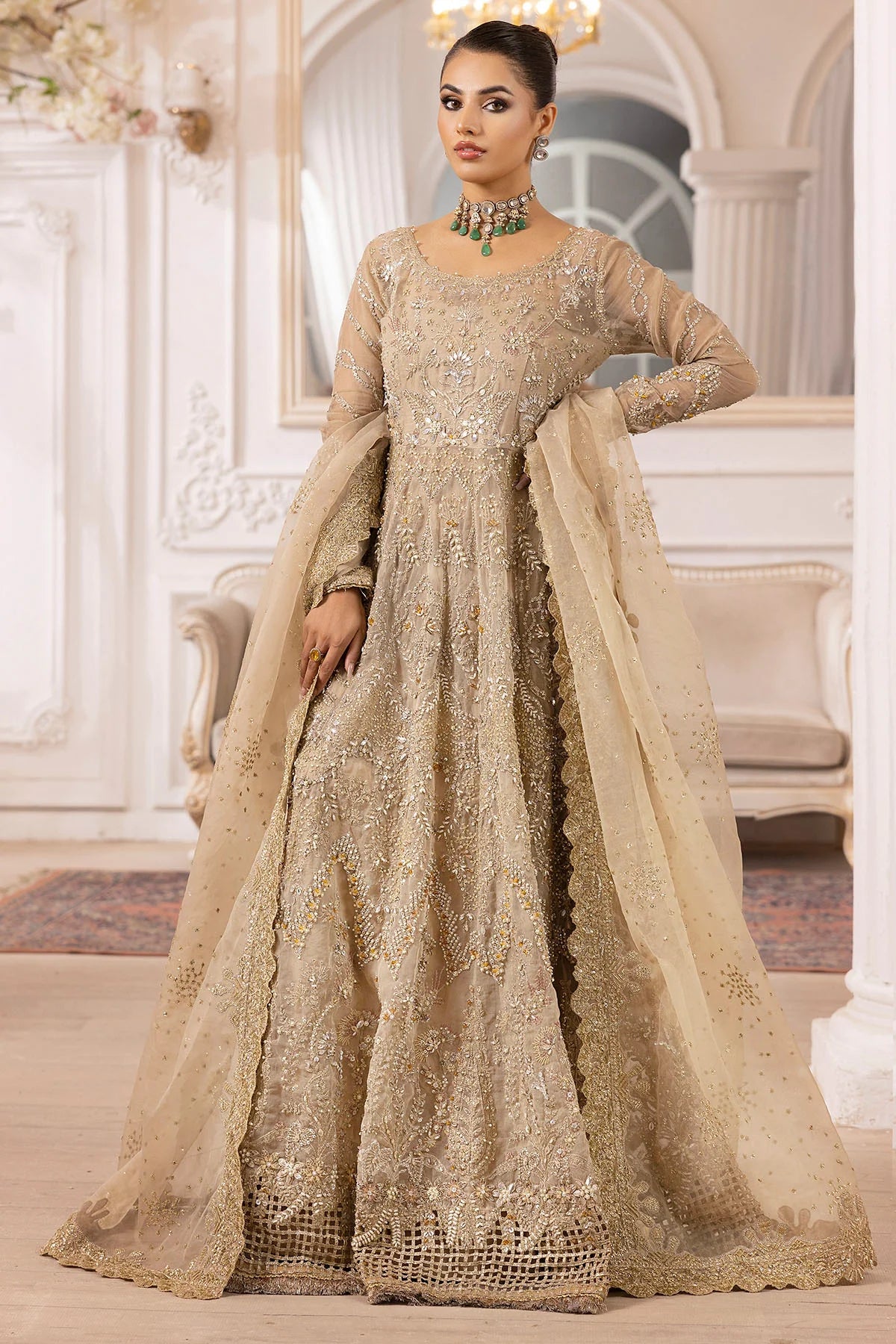 Motifz 3Pc Embroidered Organza Suit 4940-LAIRA gulbuy.com