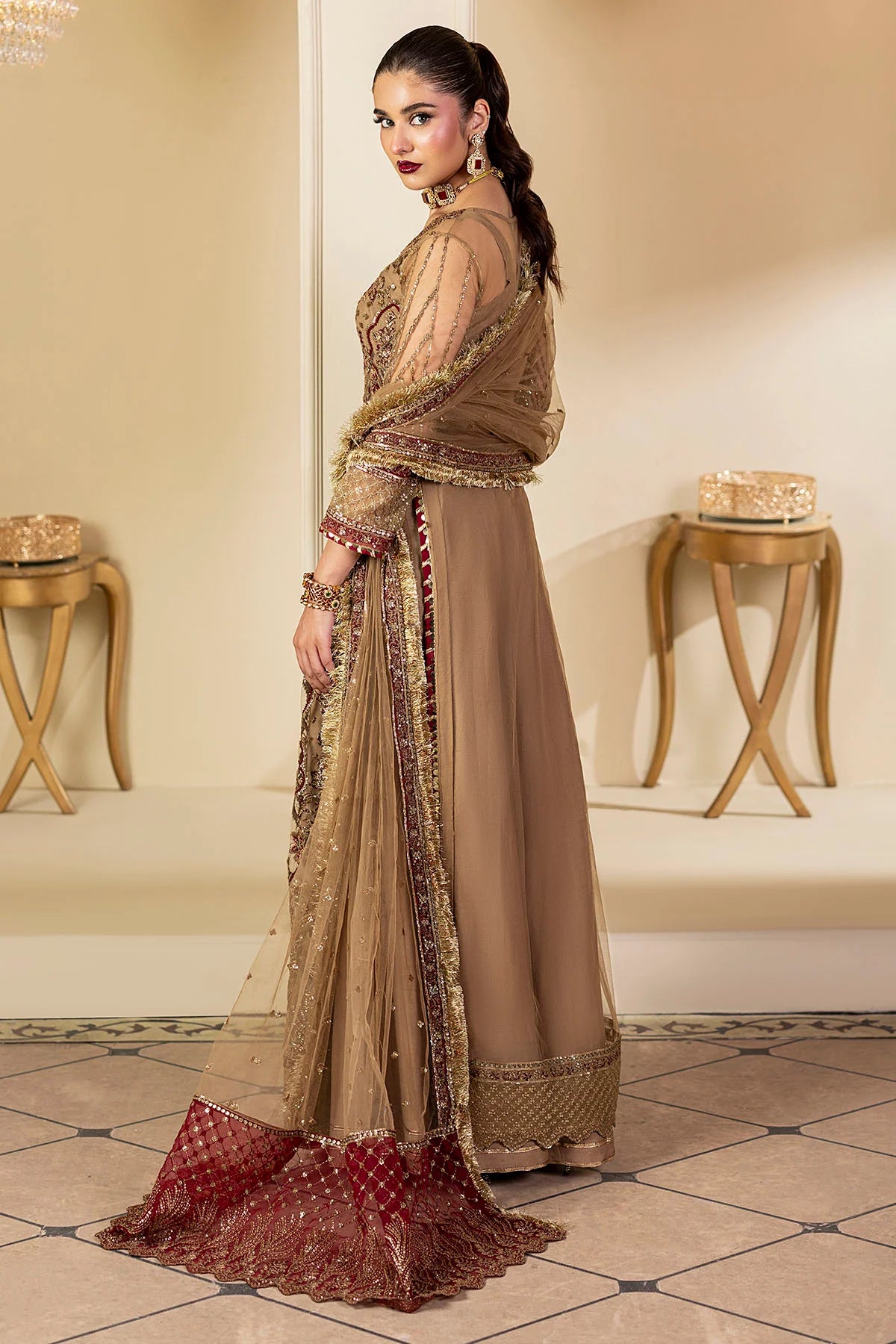 Motifz 3Pc Embroidered Silk Net Suit 5132-MYLAH gulbuy.com