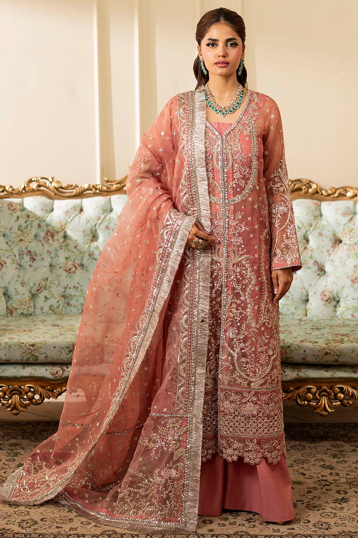 Motifz 3Pc Embroidered Organza Suit 5134-SUMMER XL gulbuy.com