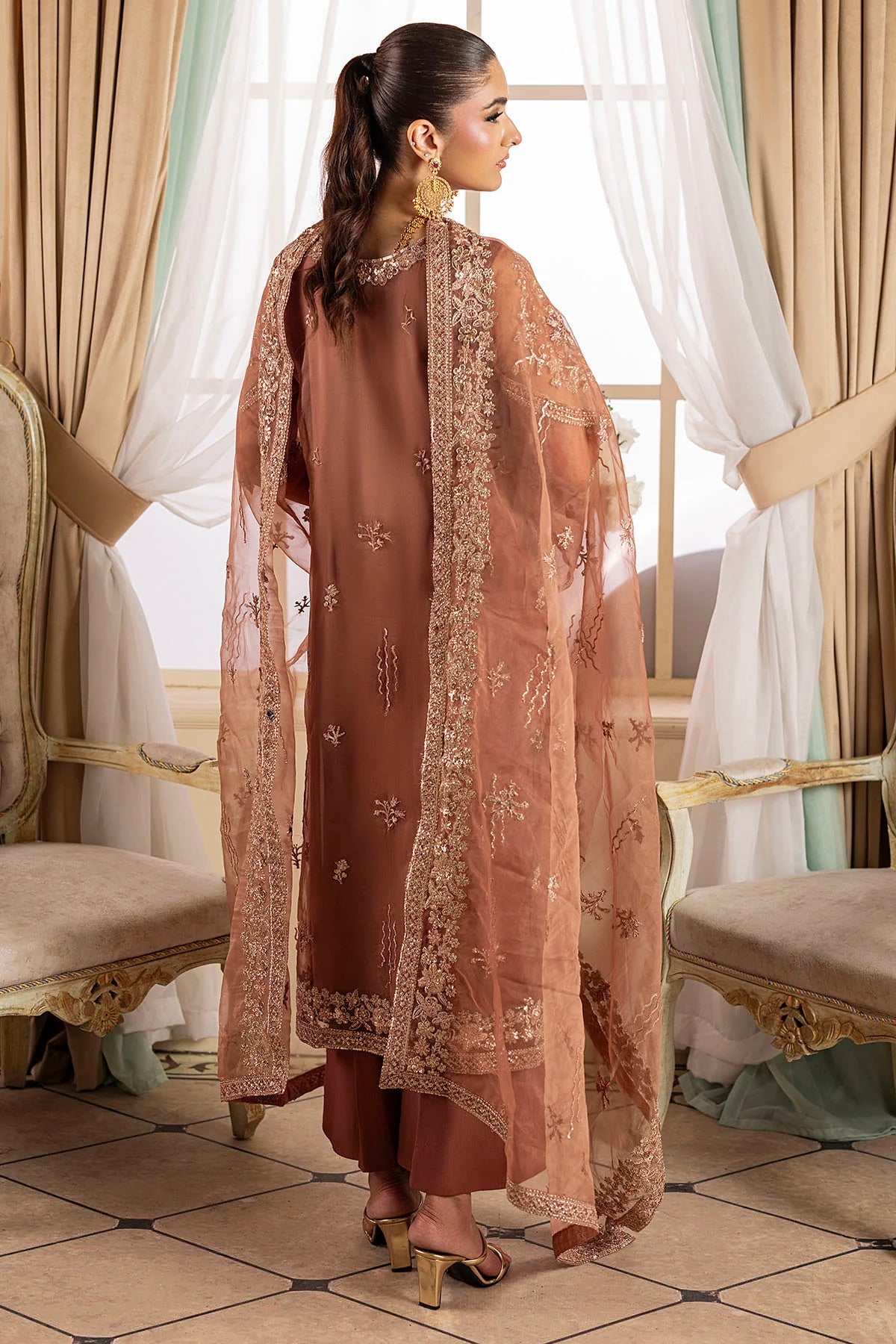 Motifz 3Pc Embroidered Organza Suit 5136-JOURNEE gulbuy.com