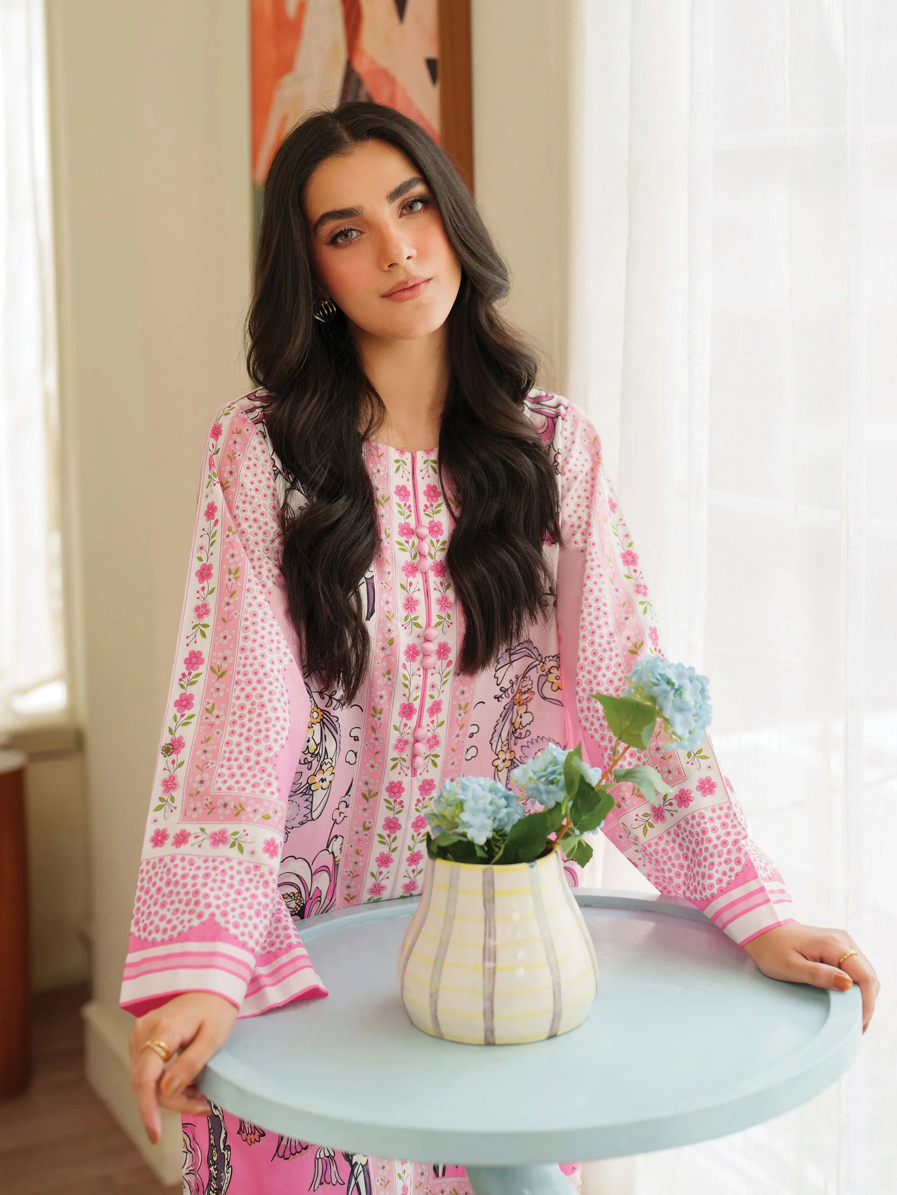 Garnet 2Pc Printed Lawn Suit Pink Dove gulbuy.com