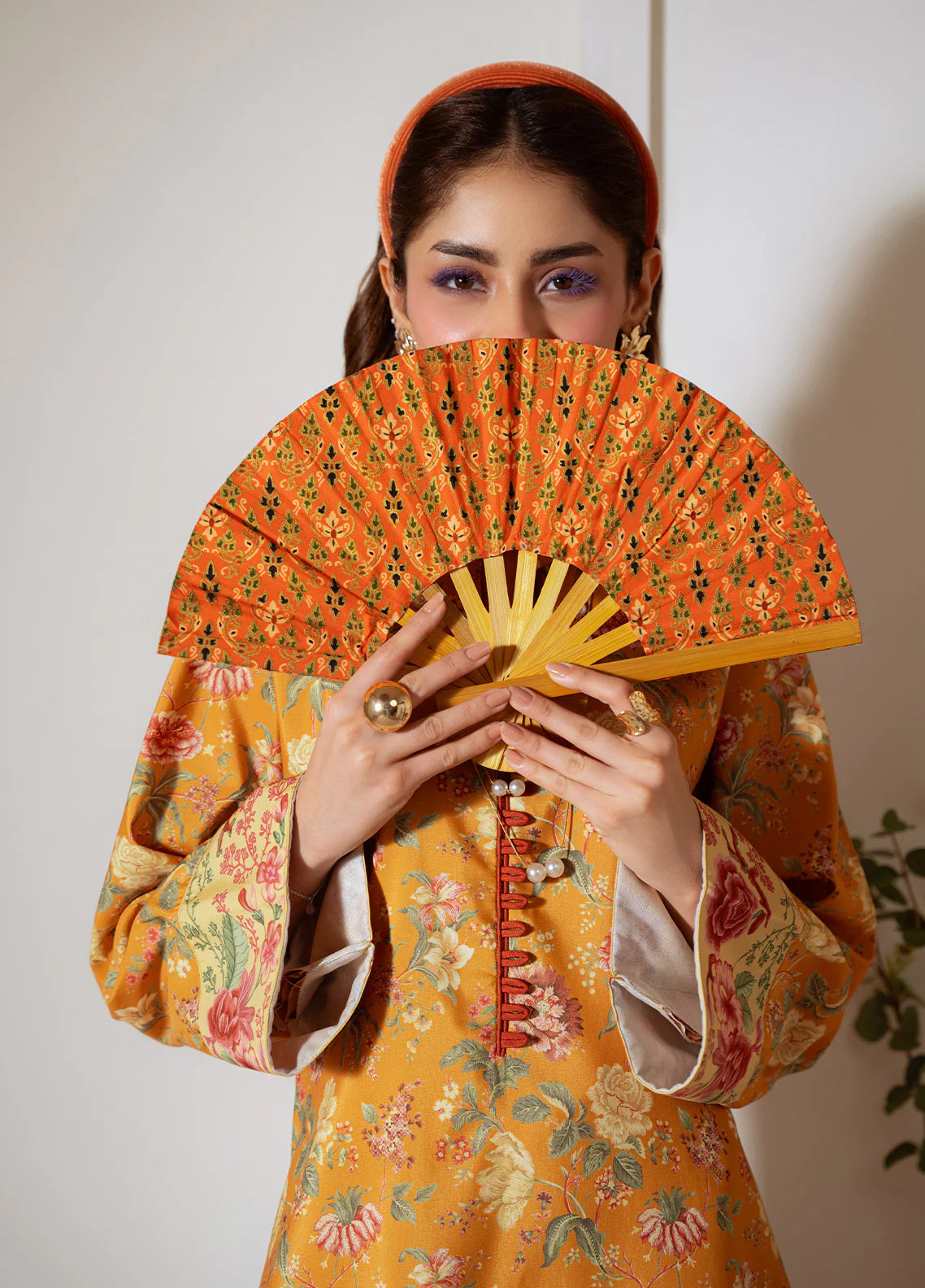 Gulaal 2Pc Printed Lawn Suit Marigold Veil gulbuy.com