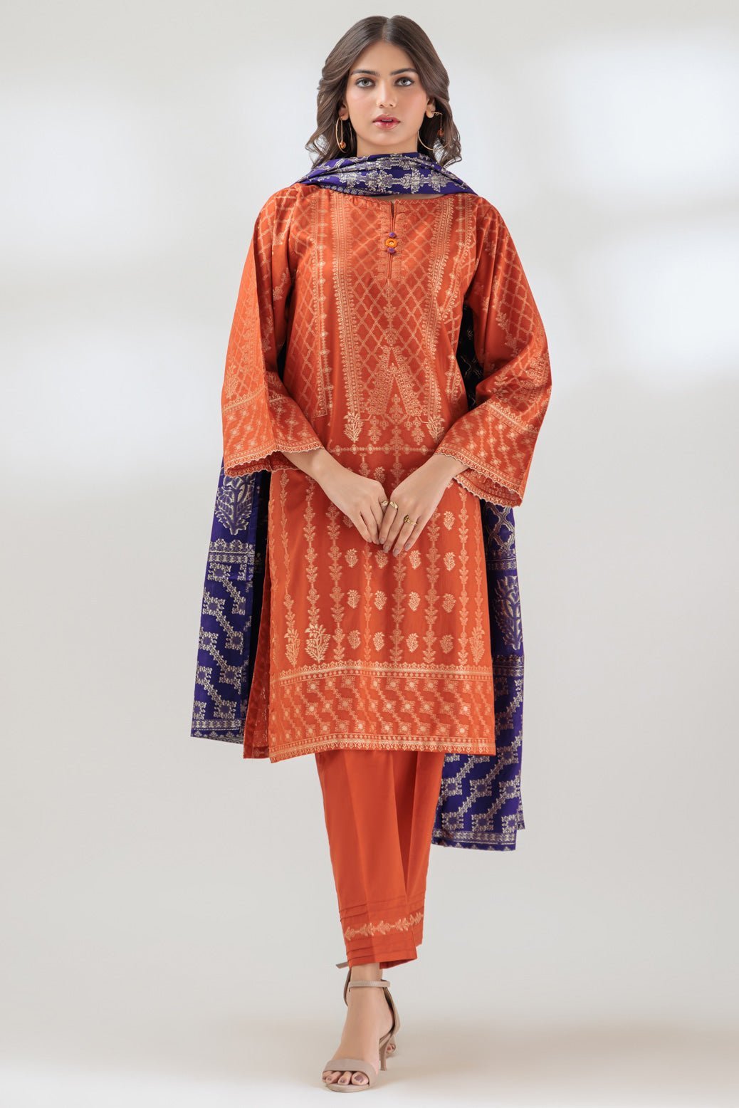BONANZA SATRANGI 3PC JACQUARD CAMBRIC SUIT (PWJ1233P01)