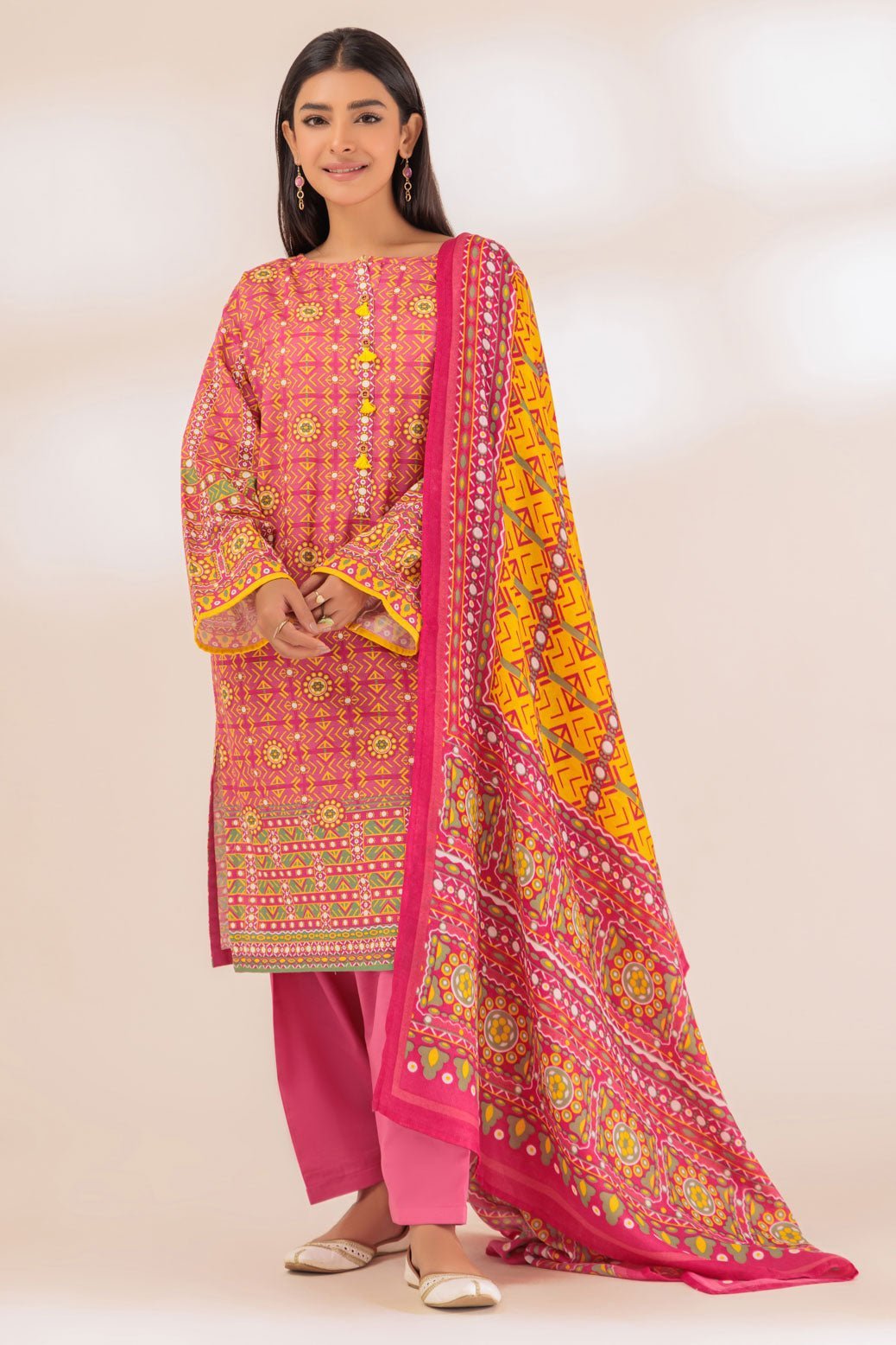 BONANZA SATRANGI 3PC PRINTED KHADDAR SUIT (PWS6233P35)