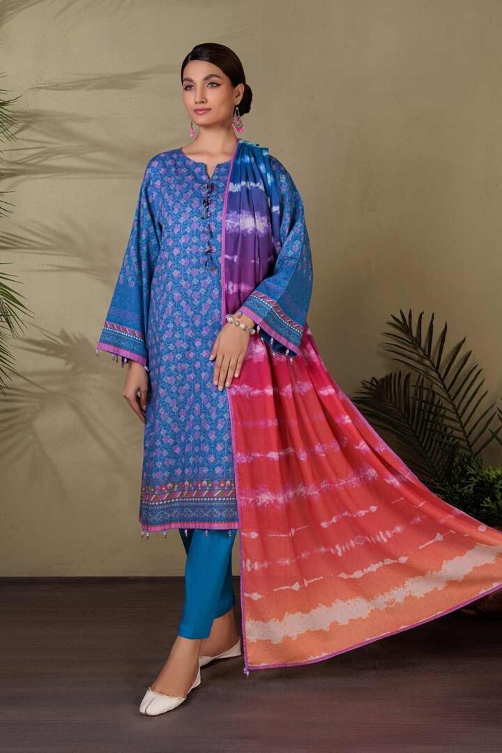 BONANZA SATRANGI 3PC PRINTED DOBBY CORDUROY SUIT (RCWT223P19)