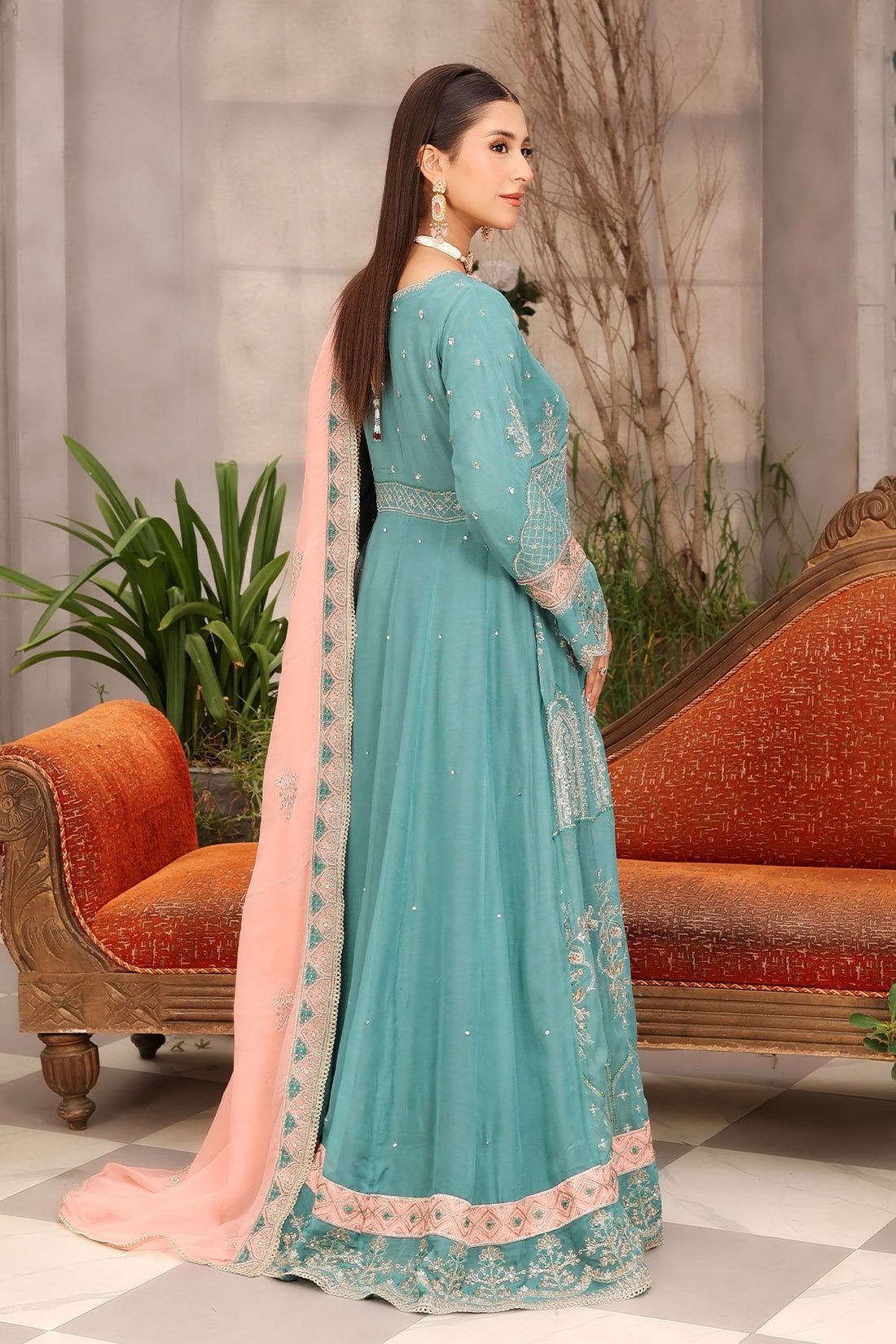 RANG-E-NOOR 3PC EMBROIDERED VISCOSE SUIT (RN-44)