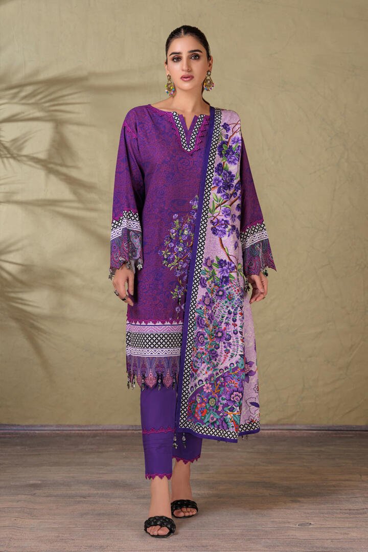 BONANZA SATRANGI 3PC PRINTED KHADDAR SUIT (RWR223P12B)