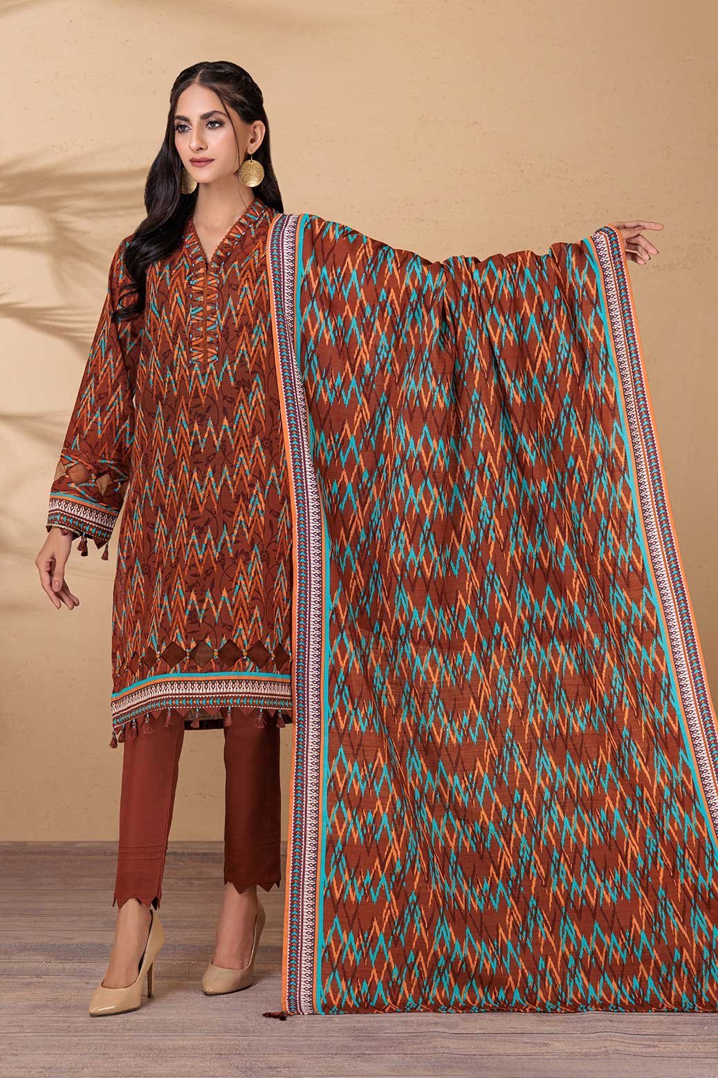 BONANZA SATRANGI 3PC PRINTED KHADDAR SUIT (RWT223P09)