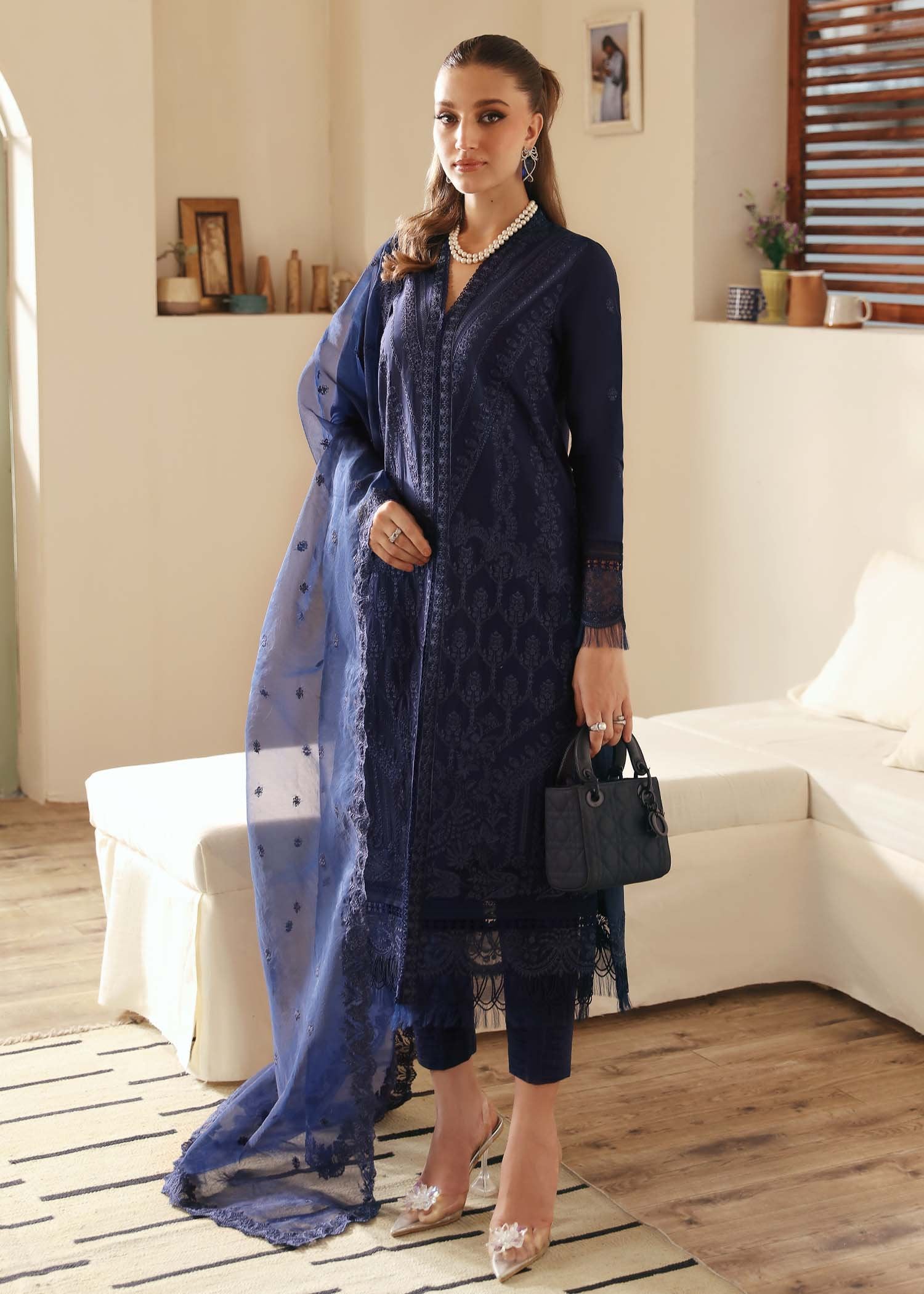 KANWAL MALIK 3PC EMBROIDERED LAWN SUIT (Rachael)