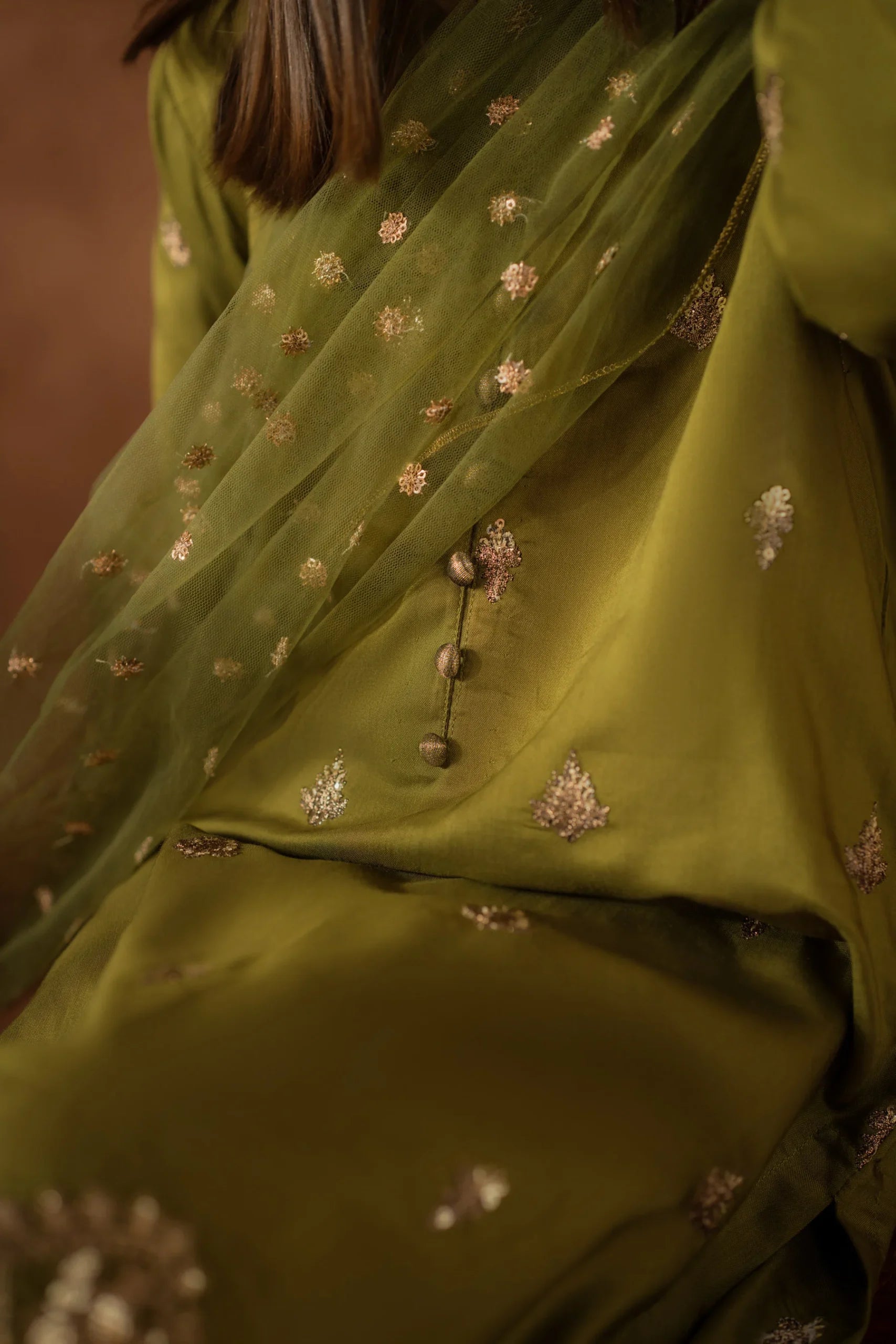 Kastoor 3Pc Embroidered Silk Kids Suit KKG-114 gulbuy.com
