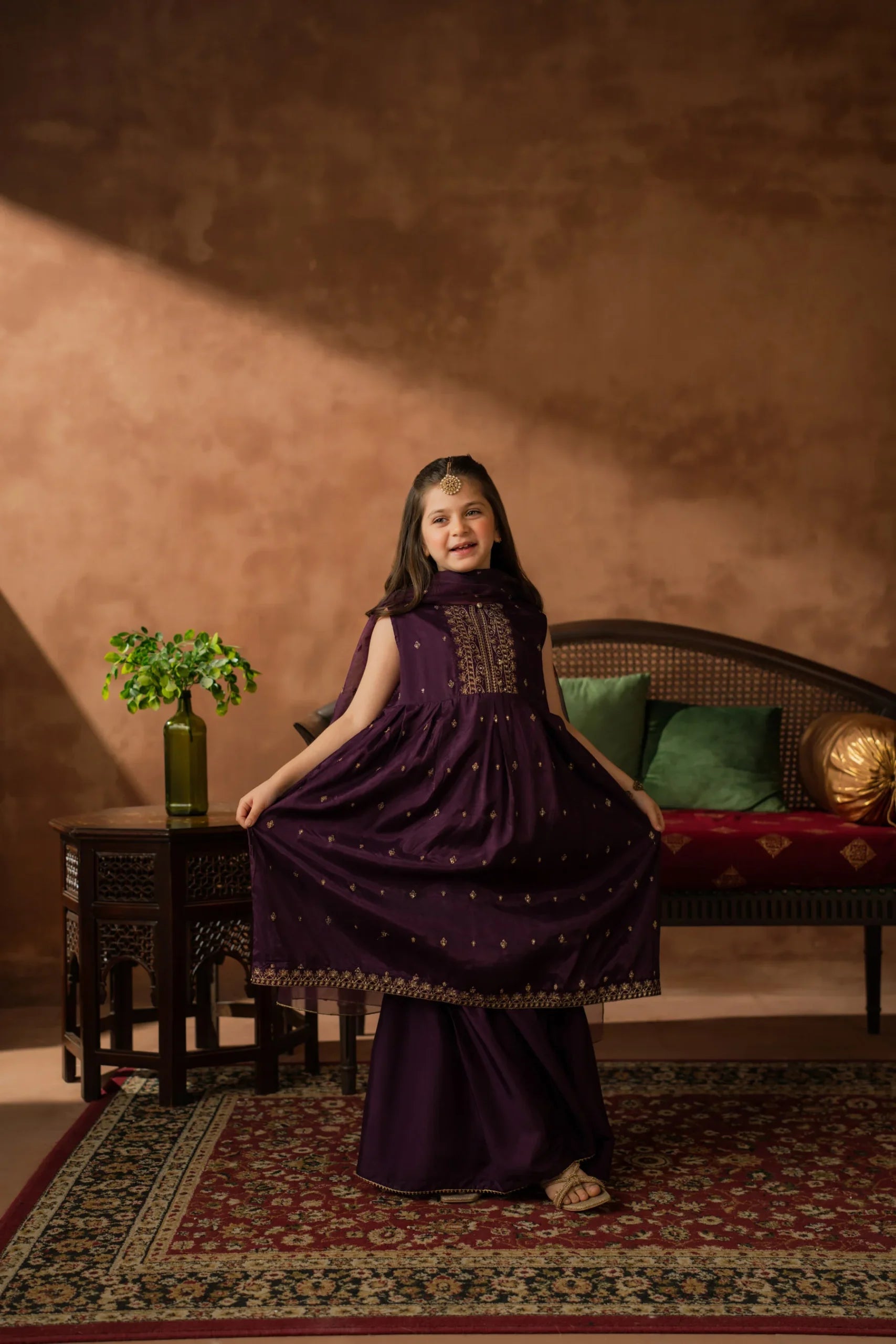 Kastoor 3Pc Embroidered Cotton Lawn Kids Suit KKG-110 gulbuy.com