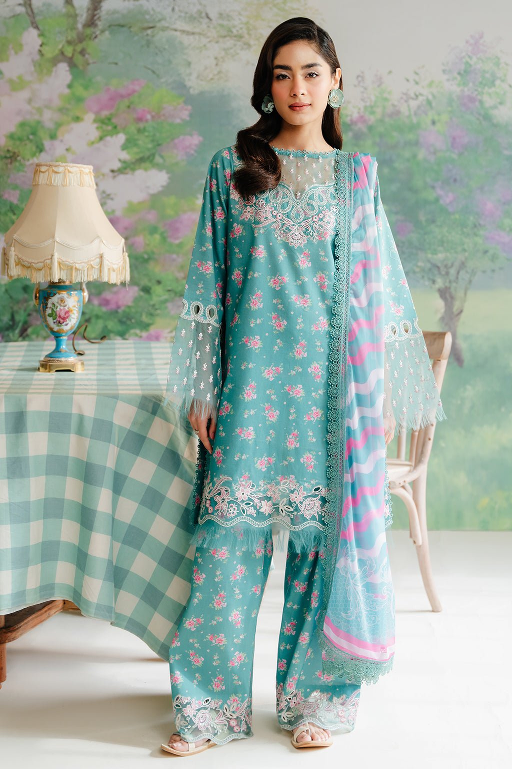 AFROZEH 3PC EMBROIDERED LAWN SUIT (632-Erasmus)