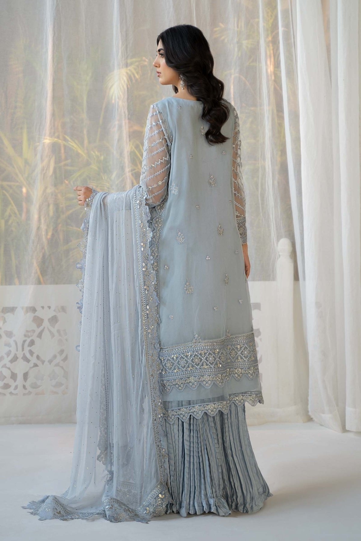 Maria B 3Pc Embroidered Organza Suit (SF-EF24-29)