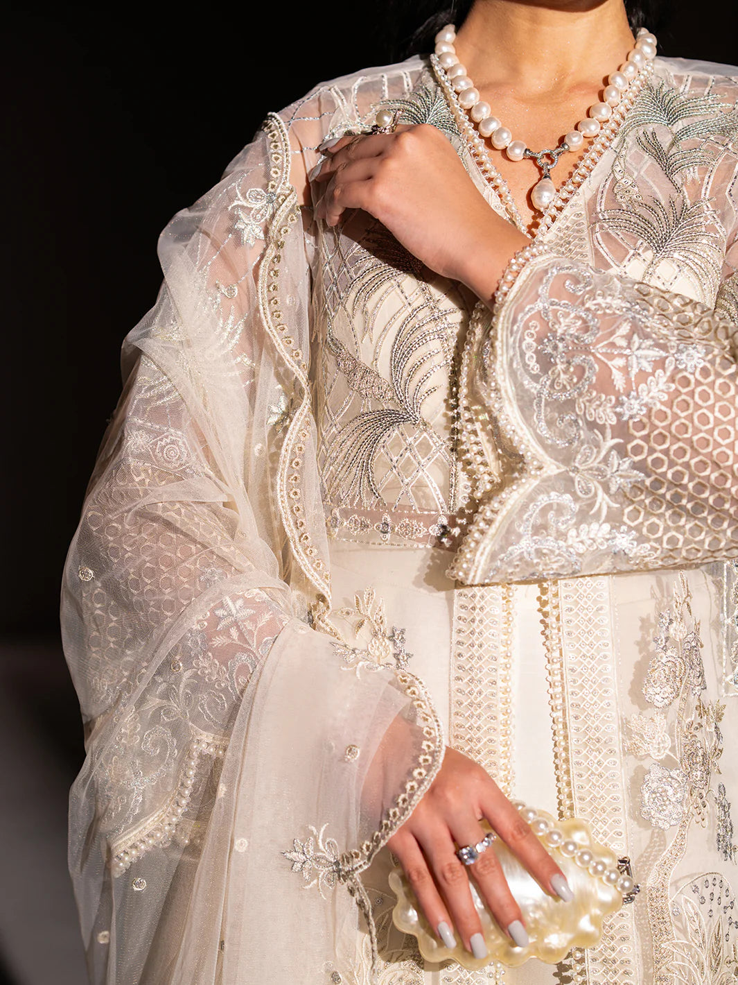 Izel 3Pc Embroidered Raw Silk Suit SLC-011-Cove gulbuy.com
