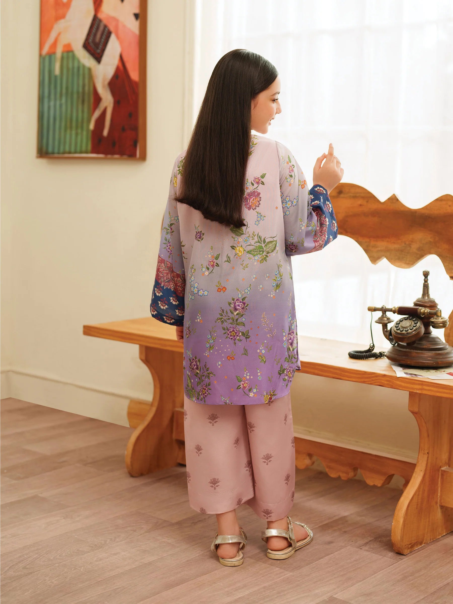Garnet 2Pc Printed Lawn Kids Suit Soft Berry gulbuy.com