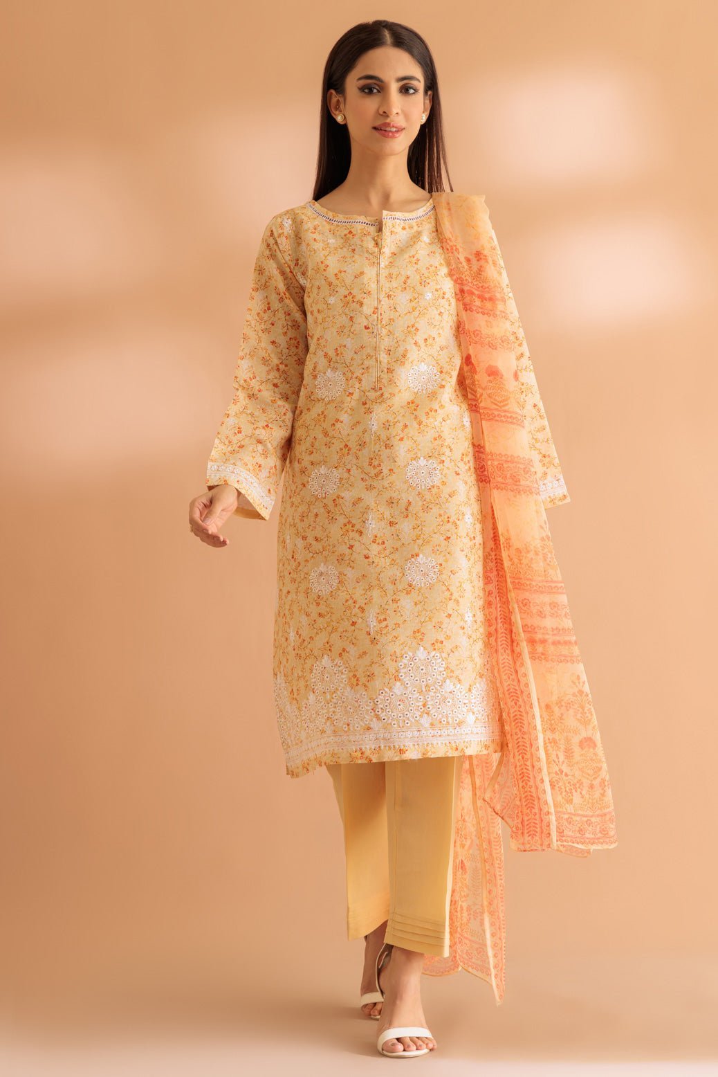 BONANZA SATRANGI 3PC EMBROIDERED CHIFFON SUIT (SS2243P13)