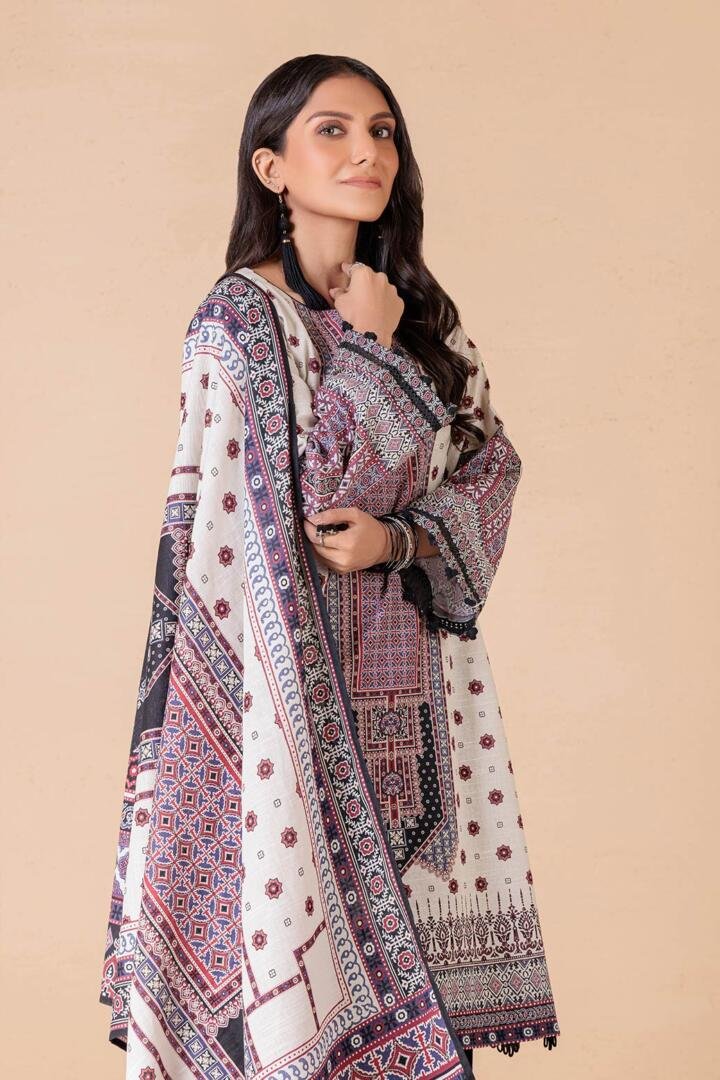 BONANZA SATRANGI 3PC PRINTED KHADDAR SUIT (SWR223P08B)