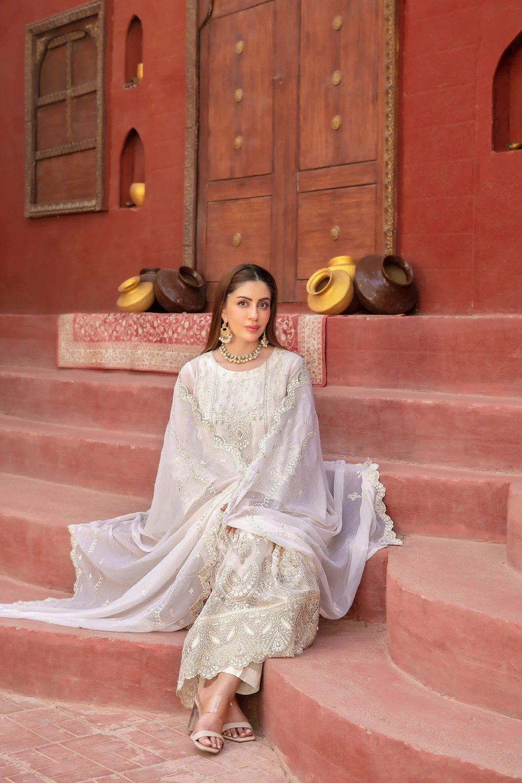 Tawakkal 3Pc Embroidered Chiffon Suit D-5726-Nuresa gulbuy.com