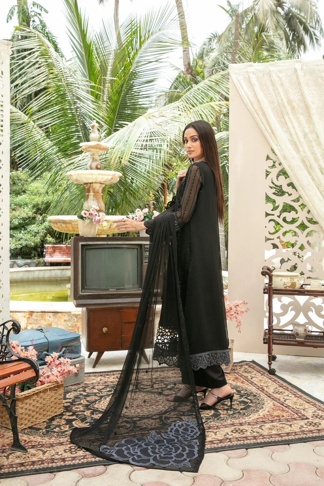 Tawakkal 3Pc Embroidered Chiffon Suit D-5726-Nuresa gulbuy.com