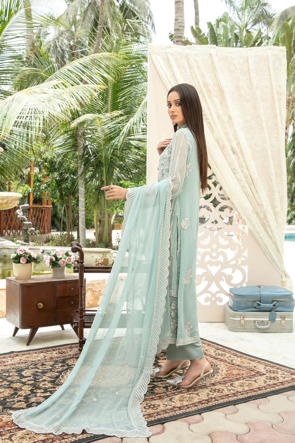 Tawakkal 3Pc Embroidered Chiffon Suit D-5721-Nuresa gulbuy.com