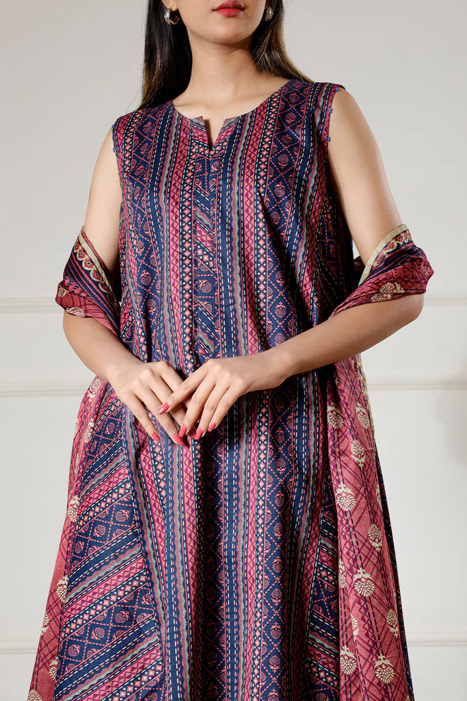 Saya 3Pc Printed Lawn Suit WUNS-5795 XL gulbuy.com