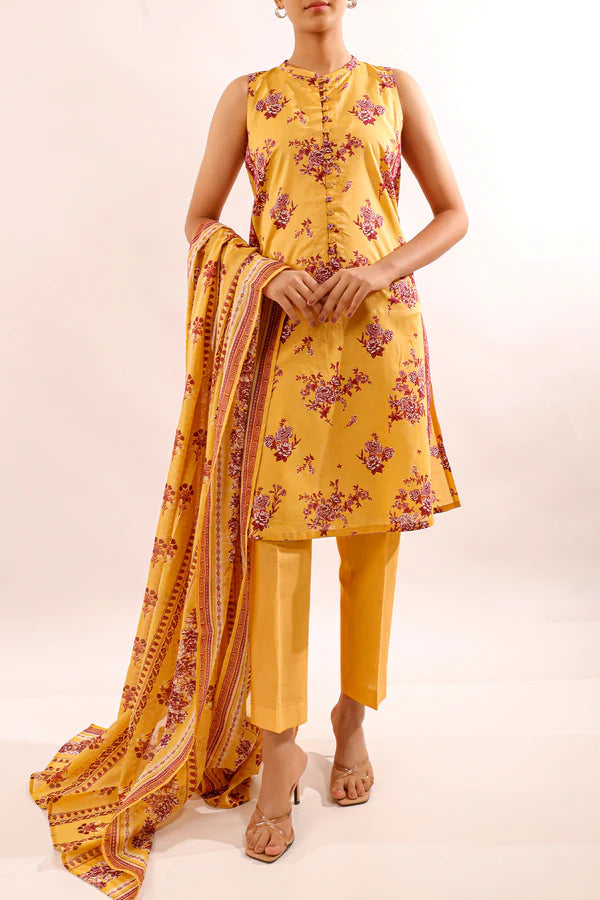 Saya 3Pc Printed Lawn Suit WUNS-5981 XL gulbuy.com