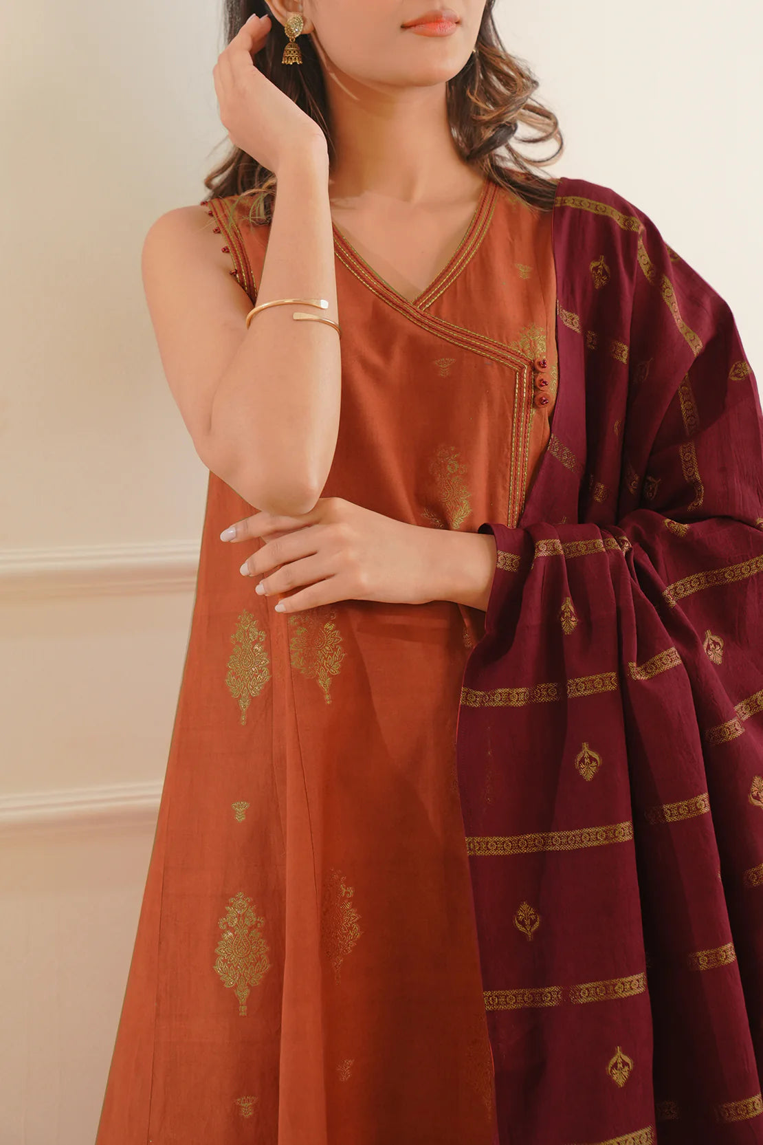 Saya 3Pc Printed Jacquard Suit WUNS-5404 gulbuy.com