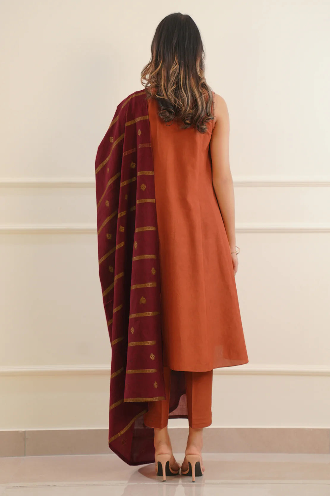 Saya 3Pc Printed Jacquard Suit WUNS-5404 gulbuy.com